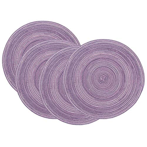 SCF2017 Platzsets aus gewebtem Baumwollgarn, rund, hitzebeständig, 4 Stück, Violett von Unbekannt