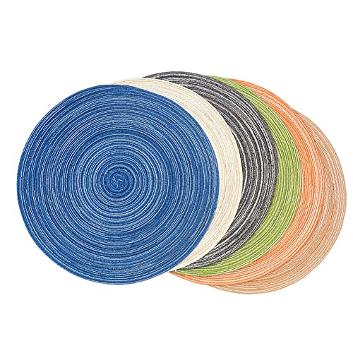 SCF2017 Set mit 6 runden Tischsets aus gewebtem Baumwollgarn, 36 cm, Tischsets (gemischte Farbe) von Unbekannt