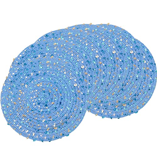 SCF2017 Tischsets, rund, Baumwollgarn, 18 cm, klein, Untersetzer, 6 Stück, Blau SCF2017 Tischsets, rund, Baumwollgarn, 18 cm, klein, Untersetzer, 6 Stück, Blau von Unbekannt