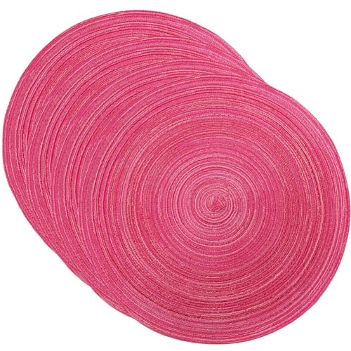 SCF2017 Tischsets, rund, gewebtes Baumwollgarn, hitzebeständig, 38 cm, Pink, 4 Stück SCF2017 Tischsets, rund, gewebtes Baumwollgarn, hitzebeständig, 38 cm, Pink, 4 Stück von Unbekannt