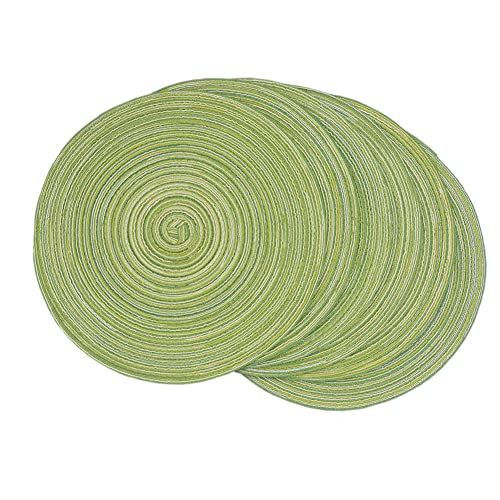 SCF2017 Tischsets aus gewebtem Baumwollgarn, rund, 36 cm, Grün, 6 Stück von Unbekannt