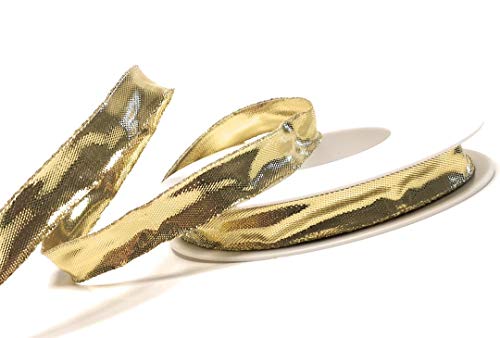 Schleifenband 25m x 15mm GOLD Dekoband Goldband mit Drahteinlagen von Unbekannt