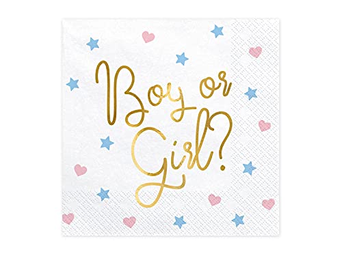 Servietten Baby-Shower-Party Boy or Girl? in rosa, blau & Gold/Baby-Party/Geburt Junge & Mädchen/Schwangerschaft & Geburt/Gender-Servietten (20 Servietten) von Unbekannt