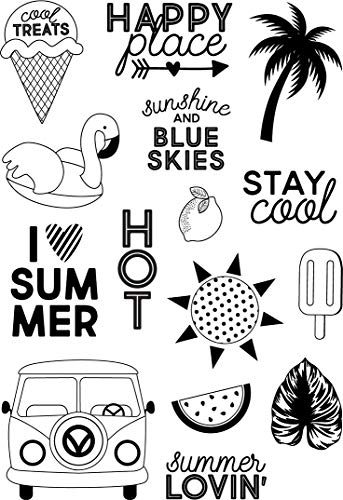 Simple Stories SI10747 Sunshine & Blue Skies - Stay Cool 4x6 Stamp Transparente Stempel, durchsichtig, S von Simple Stories