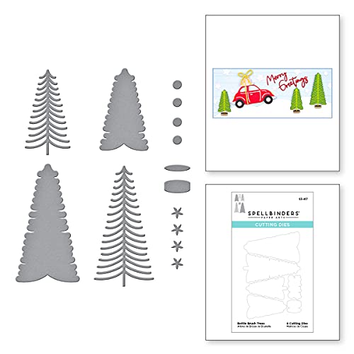 Spellbinders Bottle Brush Trees Tis The Season Collection Metall geätzte Stanzformen von Spellbinders