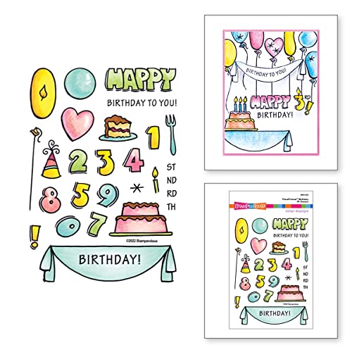 Spellbinders STP-172 Stampendous FransFormer Geburtstag Transparente Stempel von Spellbinders