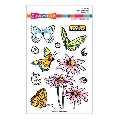 Spellbinders STP-194 Hello Butterfly Stempelset aus der Stampendous Spring Kollektion von Spellbinders