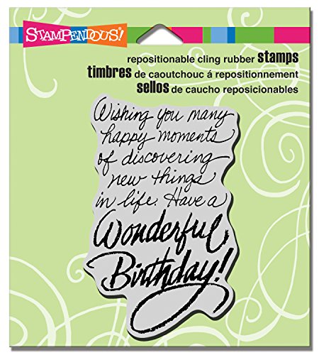 Stampendous Stempel 3,5 x 4-inchbirthday Wish, Acryl, Mehrfarbig von Stampendous
