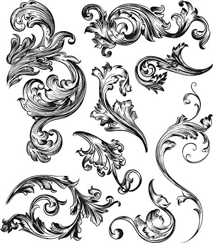 Stampers Anonymous CMS-367 Tim Holtz Haftstempel 17,8 x 21,9 cm, Gummi, Scrollwork von Stampers Anonymous