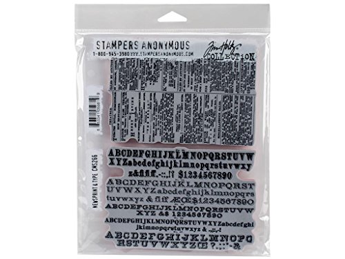 Stampers Anonymous Tim Holtz Cling-Stempel, 17,8 x 21,6 cm - Zeitungspapier und Drucktype von Stampers Anonymous