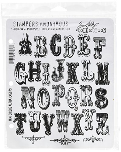 Stampers Anonymous Tim Holtz Haftstempel, 17,8 x 21,3 cm, Mini Cirque Alpha Stampers Anonymous Tim Holtz Haftstempel, 17,8 x 21,3 cm, Mini Cirque Alpha von Stampers Anonymous