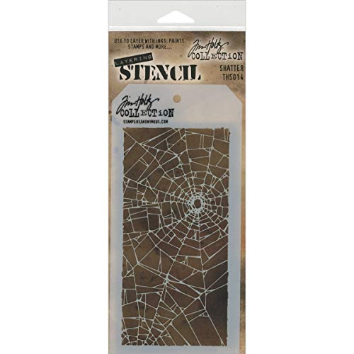 Stempel Anonymous Kunststoff Tim Holtz Layered Stencil 4.125-inch X 21,6 cm, Shatter von Stampers Anonymous