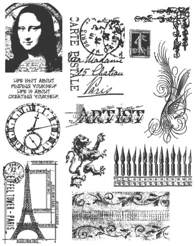 Stampers Anonymous Tim Holtz Gummistempel-Set, 17,8 x 21,6 cm, Mini Classics, Gummi, durchsichtig, One Size von Stampers Anonymous