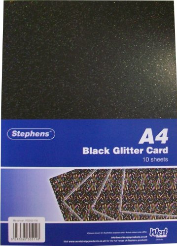 Stephens A4 220 g/qm Glitter Board - Schwarz von Stephens