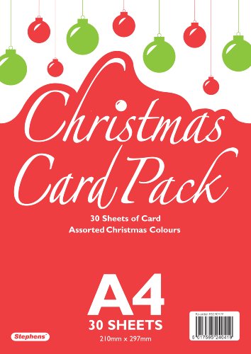 Stephens Glitzer-Karton, A4, Christmas Card (30 Blatt) von Stephens