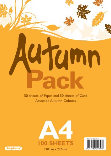 Stephens Set bestehend aus A4-Papier und Karten mit Herbst-Design, je 50 Stück, 100 Stück insgesamt von Unbekannt