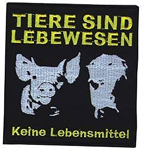 Tiere Sind Lebewesen - Aufnäher, Farbe: Schwarz/Weiß/Gelb von Unbekannt