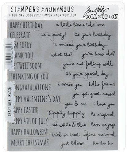Tim Holtz Cling Stamps 7"X8.5"-Crazy Talk von Stampers Anonymous