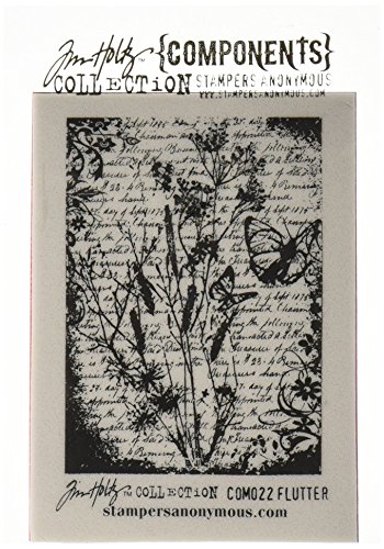 Stampers Anonymous Tim Holtz Haftstempel, 6,3 x 8,5 cm, Flutter von Stampers Anonymous