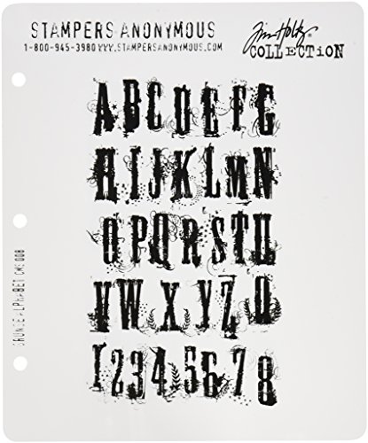 Stampers Anonymous Tim Holtz Haftstempel 17,8 x 22,7 cm, Grudge Alphabet von Stampers Anonymous