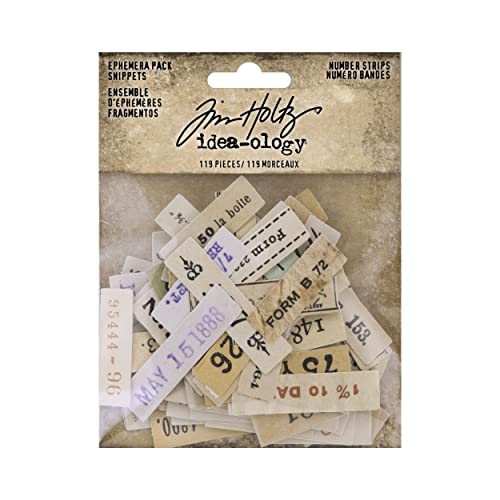 Tim Holtz TH94222 Ephemera Snippets Nummernstreifen Basteln mit Papier, multi von Tim Holtz