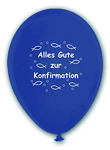 BWS - Verkauf durch luftballonwelt 10 Luftballons Alles Gute zur Konfirmation, BLAU, ca. 30 cm Durchmesser von BWS - Verkauf durch luftballonwelt
