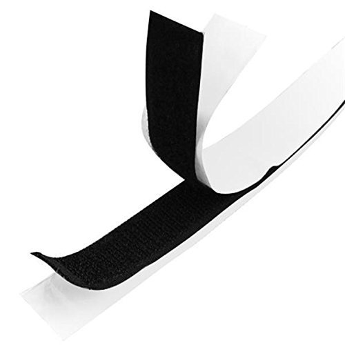 Unbekannt 10 m 10 mm Breit Klettband Selbstklebend in Schwarz oder Weiß (Weis) von Unbekannt