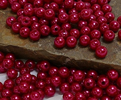Unbekannt 100 Perlen Perlmutt rot Wachsperlen 8mm von Unbekannt