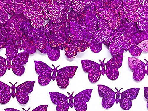 Unbekannt 15g Holografische Konfetti Schmetterlinge Fuchsia von PartyDeco
