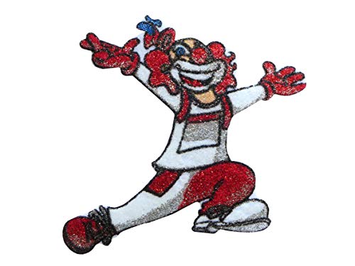 Unbekannt 2er Bügelbild Clown Glitter 10x9 cm Applikation Karneval Köln Kostüm Fasching von Unbekannt