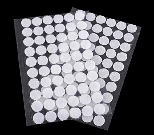 Unbekannt 60 Paar Klettpunkte selbstklebend 15 mm Klettverschluss Weiß Haken/Flausch Klettband von Unbekannt