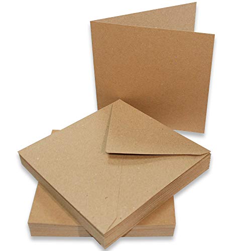 Unbekannt 50 Kraftkarten und Umschläge 12,7 x 12,7 cm, Karton, Kraft, 152 x 243 x 3.81 cm von Craft UK Limited