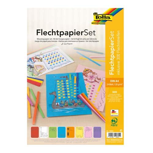 Unbekannt Folia Flechtpapier Set, Din A4, 24 Bögen, 120 g/m² - Flechtbögen Flechtstreifen Papierstreifen Unbekannt Folia Flechtpapier Set, Din A4, 24 Bögen, 120 g/m² - Flechtbögen Flechtstreifen Papierstreifen von Unbekannt