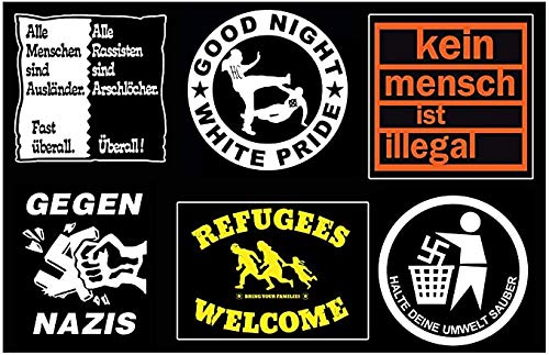 Unbekannt GEGEN NAZIS Aufnäher Patches Pack 6 Stück von Unbekannt