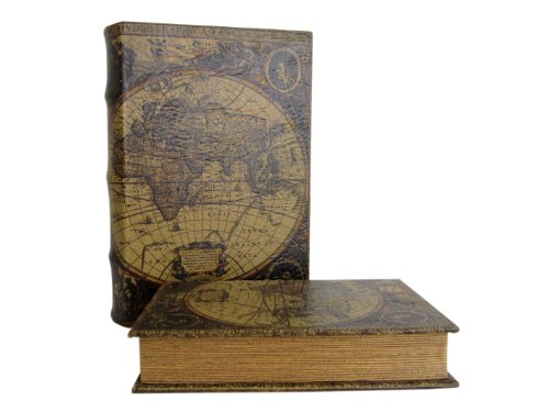 Unbekannt Geldversteck Weltkarte Gr. XL 33cm im antik Design Schmuckschatulle Box Kiste Buchsafe von Unbekannt