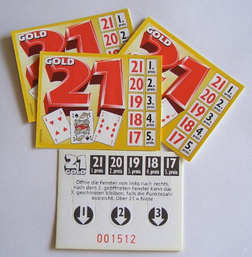 Unbekannt Gewinnspiel Ziffer 21 - Gold - 1000 Lose Knibbelkarten für Kneipen, Vereine, Feste, Party, Geburtstage Unbekannt Gewinnspiel Ziffer 21 - Gold - 1000 Lose Knibbelkarten für Kneipen, Vereine, Feste, Party, Geburtstage von Unbekannt