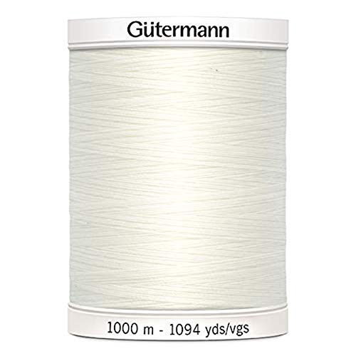 Gutermann 0111 Nähgarn, Polyester, 1000 m, Brautweiß, Weiß, 5.5 x 4 x 4 cm von Gütermann
