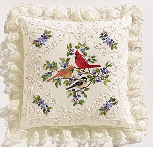Janlynn Birds & Berries Candlewick Stickerei, 35,6 x 35,6 cm Janlynn Birds & Berries Candlewick Stickerei, 35,6 x 35,6 cm von Janlynn