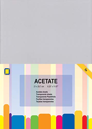 JE 5 x A4 Acetat Blatt, Mehrfarbig von JE