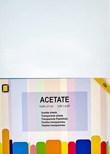 JEJE A4 hitzebeständige Acetat-Blätter, Synthetisches Material, durchsichtig, 21 x 29.7 x 0.1 cm von JEJE