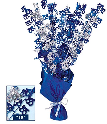 Unbekannt Lollipop® 1 Stück Centerpiece / Tischdekoration '18', blau-Silber, ca. 43 cm von Unbekannt