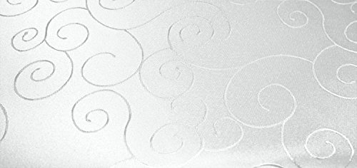 Unbekannt Mitteldecke Tischdecke eckig 110x110 cm Struktur damast Circle bügelfrei fleckenabweisend #1238 (weiß) von Unbekannt