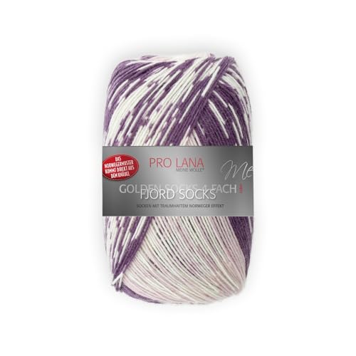 Unbekannt Pro Lana Fjord Socks 4-fädig Color 188 violett Altrosa Natur, Sockenwolle Norwegermuster musterbildend von Unbekannt