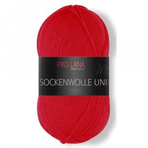 PRO LANA Sockenwolle Uni 4-Fach 412 - rot PRO LANA Sockenwolle Uni 4-Fach 412 - rot von PRO LANA