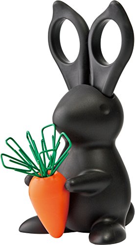 Unbekannt Schreibtisch-Set Desk Bunny, Schere und Büroklammer-Halter, Kunststoff Schwarz Orange, QL10115-BK Unbekannt Schreibtisch-Set Desk Bunny, Schere und Büroklammer-Halter, Kunststoff Schwarz Orange, QL10115-BK von QUALY