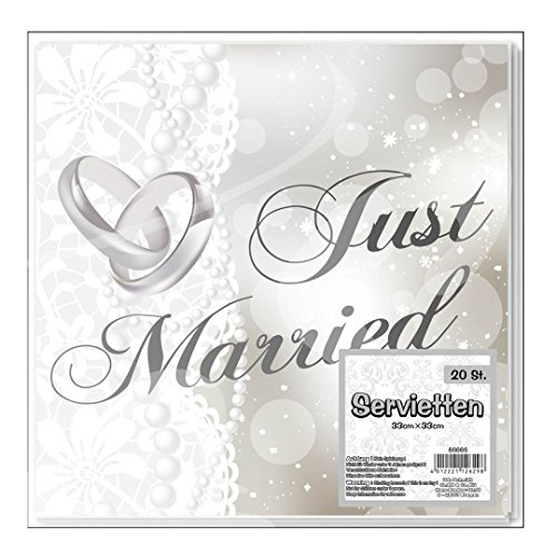 Unbekannt Serviette Just Married, 20-TLG. Papier, 33 x 33 cm Unbekannt Serviette Just Married, 20-TLG. Papier, 33 x 33 cm von Unbekannt