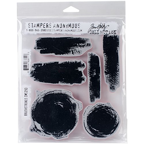 Stampers Anonymous Tim Holtz Brushstrokes Haftstempel-Set aus Gummi, Synthetisches Material, Mehrfarbig, 24.3 x 19 x 0.6 cm von Stampers Anonymous