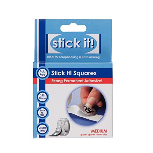 Stick it 10 mm, 250 Stück, selbstklebend, quadratisch, Weiß von STICK IT