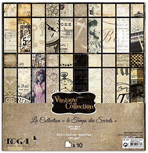 Toga Vintage Packung mit 10 Bögen, Papier, 30,5 x 30,5 x 0,1 cm, 20 Toga Vintage Packung mit 10 Bögen, Papier, 30,5 x 30,5 x 0,1 cm, 20 von Toga