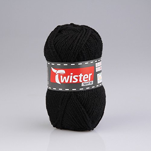Unbekannt Wolle Twister Sport 50 Uni - Schwarz - 50g Unbekannt Wolle Twister Sport 50 Uni - Schwarz - 50g von Unbekannt